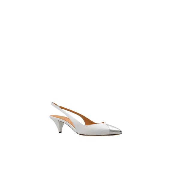 NEW ISABEL MARANT women's elina leather pumps in white - Picture 1 of 3